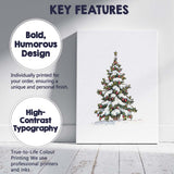 Snow Covered Christmas Tree Winter Holiday Illustration Canvas Wall Art Print Decor Picture Ready to Hang