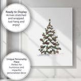 Snow Covered Christmas Tree Winter Holiday Illustration Canvas Wall Art Print Decor Picture Ready to Hang