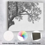Monochrome Oak Tree Branch Canopy Detailed Nature Drawing Canvas Wall Art Print Decor Picture Ready to Hang
