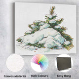 Watercolour Snow Covered Pine Branch Winter Woodland Scene Canvas Wall Art Print Decor Picture Ready to Hang