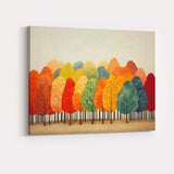 Colourful Autumn Forest Watercolour Woodland Landscape Nature Canvas Wall Art Print Decor Picture Ready to Hang