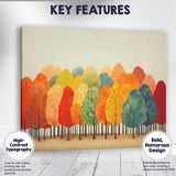Colourful Autumn Forest Watercolour Woodland Landscape Nature Canvas Wall Art Print Decor Picture Ready to Hang