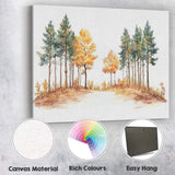 Autumn Woodland Path Watercolour Forest Landscape Nature Canvas Wall Art Print Decor Picture Ready to Hang