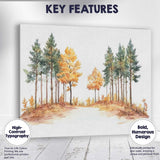 Autumn Woodland Path Watercolour Forest Landscape Nature Canvas Wall Art Print Decor Picture Ready to Hang