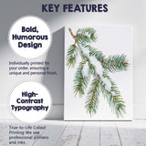 Snow Covered Fir Branch Winter Woodland Watercolour Illustration Canvas Wall Art Print Decor Picture Ready to Hang