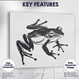 Contemporary Black Tree Frog Wildlife Illustration Artistic Nature Canvas Wall Art Print Decor Picture Ready to Hang