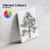 Snowy Pine Tree Winter Woodland Watercolour Nature Illustration Canvas Wall Art Print Decor Picture Ready to Hang