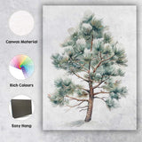 Snowy Pine Tree Winter Woodland Watercolour Nature Illustration Canvas Wall Art Print Decor Picture Ready to Hang
