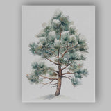 Snowy Pine Tree Winter Woodland Watercolour Nature Illustration Canvas Wall Art Print Decor Picture Ready to Hang