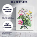 Antique Floral Botanical Bouquet With Pink And Yellow Flowers Illustration Canvas Wall Art Print Decor Picture Ready to Hang
