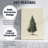 Antique Evergreen Fir Tree Botanical Illustration Canvas Wall Art Print Decor Picture Ready to Hang