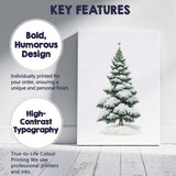 Snow Covered Christmas Fir Tree Winter Evergreen Illustration Canvas Wall Art Print Decor Picture Ready to Hang