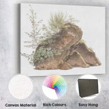 Watercolour Moss Covered Rock Wild Botanical Nature Study Canvas Wall Art Print Decor Picture Ready to Hang