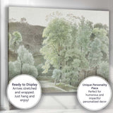 Soft Green Woodland Landscape Watercolour Forest Scene Canvas Wall Art Print Decor Picture Ready to Hang