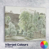 Soft Green Woodland Landscape Watercolour Forest Scene Canvas Wall Art Print Decor Picture Ready to Hang