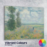 Impressionist Wildflower Meadow Landscape Claude Monet Style Canvas Wall Art Print Decor Picture Ready to Hang