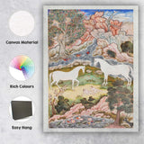 Persian Miniature Unicorn Garden Fantasy Landscape Painting Canvas Wall Art Print Decor Picture Ready to Hang